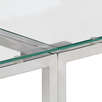 vidaXL Konsolbord silver rostfritt stål och härdat glas
