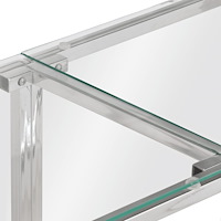 vidaXL Konsolbord silver rostfritt stål och härdat glas