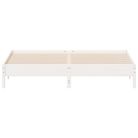 vidaXL Sängram utan madrass vit 200x200 cm massiv furu