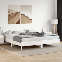 vidaXL Sängram utan madrass vit 200x200 cm massiv furu