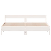 vidaXL Sängram utan madrass vit 200x200 cm massiv furu