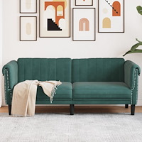 vidaXL Soffa 2-sits mörkgrön sammet