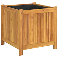 vidaXL Odlingslåda med foder 50x50x50 cm massivt akaciaträ