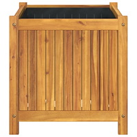 vidaXL Odlingslåda med foder 50x50x50 cm massivt akaciaträ
