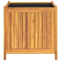 vidaXL Odlingslåda med foder 50x50x50 cm massivt akaciaträ