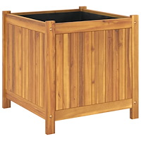 vidaXL Odlingslåda med foder 50x50x50 cm massivt akaciaträ