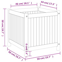 vidaXL Odlingslåda med foder 50x50x50 cm massivt akaciaträ