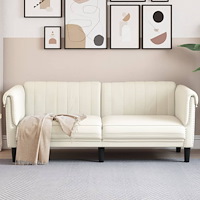 vidaXL Soffa 2-sits gräddvit sammet