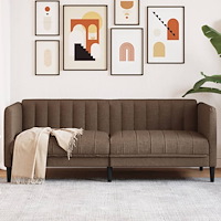 vidaXL Soffa 2-sits brun konstmocka
