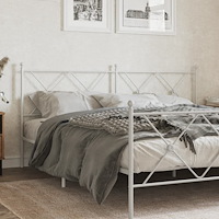 vidaXL Huvudgavel metall vit 180 cm