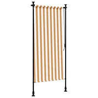 vidaXL Rullgardin utomhus orange och vit 120x270 cm tyg&stål