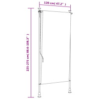 vidaXL Rullgardin utomhus orange och vit 120x270 cm tyg&stål