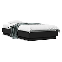 vidaXL Sängram svart 75x190 cm konstruerat trä