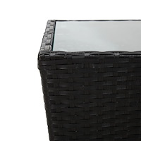 vidaXL Bistrogrupp med dynor 3 delar svart konstrotting och glas