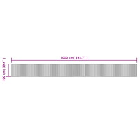 vidaXL Matta rektangulär grå 100x1000 cm bambu