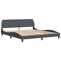 vidaXL Säng med madrass mörkgrå 180x200 cm sammet