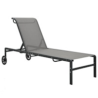 vidaXL Solsängar 2 st med bord textilene och stål