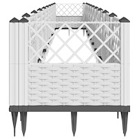 vidaXL Odlingslåda med piggar vit 363,5x43,5x43,5 cm PP