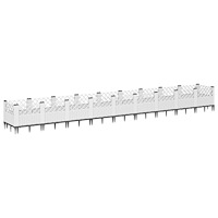 vidaXL Odlingslåda med piggar vit 363,5x43,5x43,5 cm PP