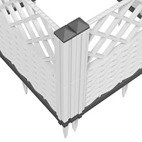 vidaXL Odlingslåda med piggar vit 363,5x43,5x43,5 cm PP