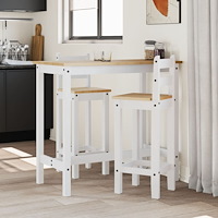 vidaXL Barstolar 2 st vit massiv furu
