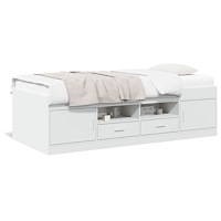 vidaXL Dagbädd med lådor utan madrass vit 90x190 cm