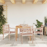 vidaXL Bataviastolar 4 st vit finish massiv teak