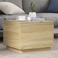 vidaXL Soffbord med LED sonoma-ek 50x50x40 cm