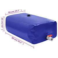 vidaXL Vattentank med kran vikbar 100 L PVC