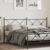 vidaXL Huvudgavel metall svart 180 cm
