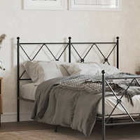 vidaXL Huvudgavel metall svart 120 cm