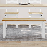 vidaXL Matbänk Panama vit 105x30x45 cm massiv furu