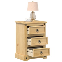 vidaXL Sängbord Corona 45x35x64 cm massiv furu