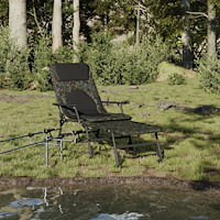 vidaXL Liggande fiskestol med justerbara ben hopfällbar kamouflage
