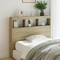 vidaXL Sänggavel med LED sonoma-ek 120x17x102 cm