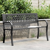vidaXL Trädgårdsbänk svart 120 cm stål