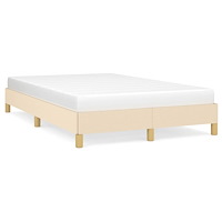 vidaXL sängram utan madrass gräddvit 120x190 cm tyg