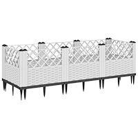 vidaXL Odlingslåda med piggar vit 123,5x43,5x43,5 cm PP