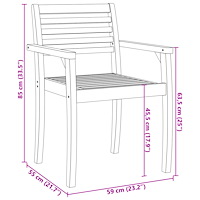 vidaXL Trädgårdsstolar 4 st 59x55x85 cm massivt akaciaträ