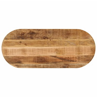 vidaXL Bordsskiva 120x50x2,5 cm oval massivt grovt mangoträ