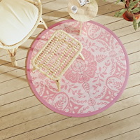 vidaXL Utomhusmatta ARAKIL rosa Ø120 cm PP
