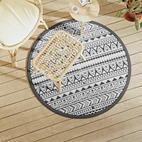 vidaXL Utomhusmatta ARAKIL svart Ø120 cm PP