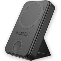 Celly PowerBank 10.000 mAh 10W/2,5W MagSafe-kompatibel med ställ Svart