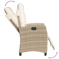 vidaXL Matgrupp för trädgården med dynor 5 delar beige konstrotting