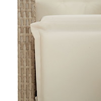 vidaXL Matgrupp för trädgården med dynor 5 delar beige konstrotting
