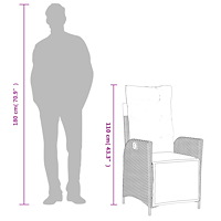 vidaXL Matgrupp för trädgården med dynor 5 delar beige konstrotting