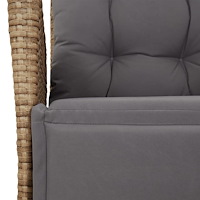 vidaXL Matgrupp för trädgården med dynor 5 delar beige konstrotting