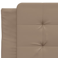 vidaXL Sängram med LED-belysning cappuccino 100x200 cm konstläder