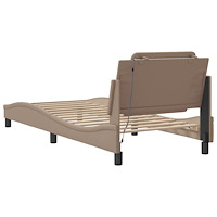 vidaXL Sängram med LED-belysning cappuccino 100x200 cm konstläder