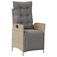 vidaXL Matgrupp för trädgården med dynor 5 delar mixbeige konstrotting